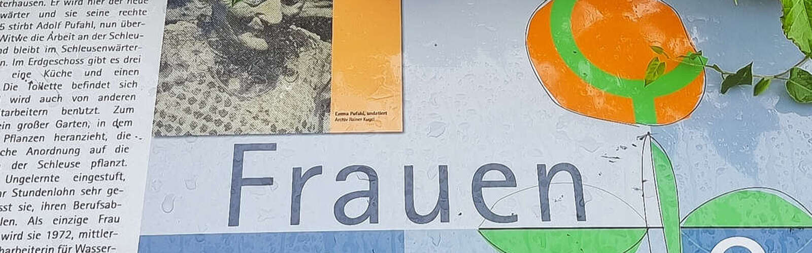 Gedenktafel für die Schleusenwärterin Emma Pufahl in Königs Wusterhausen